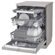 LG QuadWash Steam Dishwasher with 14 Place Settings, EasyRack Plus, Inverter Direct Drive, ThinQ, and Platinum Silver Finish – DFC435FP