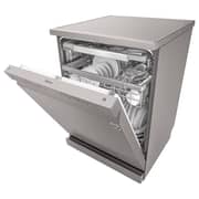 LG QuadWash Steam Dishwasher with 14 Place Settings, EasyRack Plus, Inverter Direct Drive, ThinQ, and Platinum Silver Finish – DFC435FP