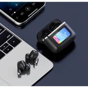 Glassology Vibez X-Pro Wireless Earbuds - Touch Display Smart Case, 6-Mic Noise Cancellation, Bluetooth 5.3, Immersive Sound - Black