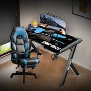 Gameon RGB Flowing Light Gaming Desk Black/Blue