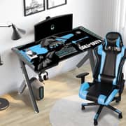 Gameon RGB Flowing Light Gaming Desk Black/Blue