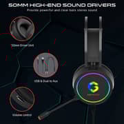 Gameon GOT200A Thunderstrike Wired Over Ear Gaming Headphones Black