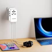 Travelmall 1 Pc GaN PD 4 Port Travel Adaptor White