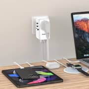 Travelmall 1 Pc GaN PD 4 Port Travel Adaptor White