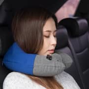 Travelmall 1 Pc 3D Inflatable Neck Pillow Blue