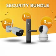 Security Bundle - Smart Door Lock, Outdoor Camera & Indoor Camera - Comprehensive Home Security System with Real-Time Monitoring and Advanced Smart Home Integration