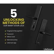 LifeSmart Smart Door Lock C200 - IoT Smart Lock with Fingerprint / Password / Bluetooth / NFC / Mechanical Key / 360-Degree Fingerprint Recognition and Instant Handle Activation
