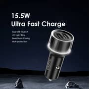 Oraimo Highway 15 Car Charger With 3-in-1 Cable 1.2m Black