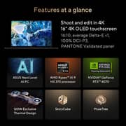 Asus ProArt P16 OLED (2024) AI PC - AMD Ryzen AI 9 HX 370 / 16inch 4K / 2TB SSD / 64GB RAM / 8GB NVIDIA GeForce RTX 4070 Graphics / Windows 11 Home / English & Arabic Keyboard / Nano Black / Middle East Version - [H7606WI-ME123W]