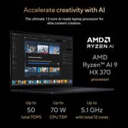 Asus ProArt P16 OLED (2024) AI PC - AMD Ryzen AI 9 HX 370 / 16inch 4K / 2TB SSD / 32GB RAM / 8GB NVIDIA GeForce RTX 4060 Graphics / Windows 11 Home / English & Arabic Keyboard / Nano Black / Middle East Version - [H7606WV-ME088X]