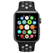 Fitit Silicone Strap Black/Grey and Woven Loop Large Green Bundle 2 in 1 For Apple Watch 41/38/40mm - FIT-41WSB-SILNIKBK&WVGR-L