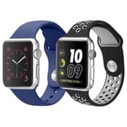 Fitit Silicone Strap Black/Grey and Silicon Blue Bundle 2 in 1 For Apple Watch 41/38/40mm - FIT-41WSB-SILNIKBK&SILBL