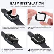Fitit Silicone Strap Large Black and Bumper Bundle 2 in 1 For Apple Watch 41/38/40mm - FIT-41WSB-SILBLK-L