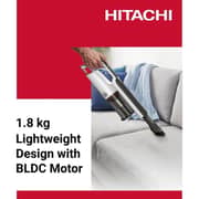 Hitachi PV-X90N Cordless Stick Vacuum Cleaner, 250W, 0.4L Dust Capacity, HEPA Filter, 40 min Runtime – White – PVX90NPWH