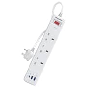 Honeywell 3 Out Surge Protector Master Switch 1.8m White