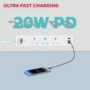 Honeywell 3 Out Surge Protector Master Switch 1.8m White