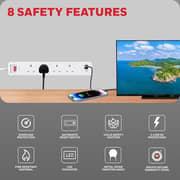 Honeywell 4 Out Surge Protector Master Switch 1.8m White