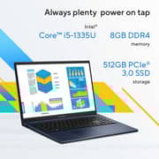 Asus Vivobook 15 (2024) Laptop - 13th Gen / Intel Core i5-1335U / 15.6inch FHD / 512GB SSD / 8GB RAM / Shared Intel Iris Xe Graphics / Windows 11 Home / English & Arabic Keyboard / Quiet Blue / Middle East Version - [X1504VA-NJ123W]