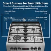 Beko 60x60cm Freestanding Combination Cooker, Gas Hob & Electric Oven, 4 Burners (1 Wok), 72L, Stainless Steel - FSM61330DXDSL