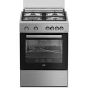 Beko 60x60cm Freestanding Gas Cooker, 4 Burners (1 Wok), Conventional Fan Oven, 64L, Stainless Steel - FSHT61121DXL