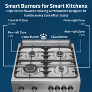 Beko 60x60cm Freestanding Gas Cooker, 4 Burners (1 Wok), Conventional Fan Oven, 64L, Stainless Steel - FSHT61121DXL