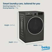 Beko 10/7kg Washer/Dryer, 1400 RPM, 15 Programs, Wash & Wear Program, Manhattan Grey - WD10714M