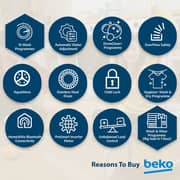 Beko 10/7kg Washer/Dryer, 1400 RPM, 15 Programs, Wash & Wear Program, Manhattan Grey - WD10714M
