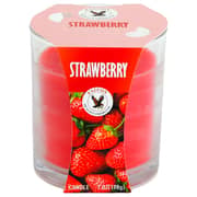 Falcon Strawberry Glass Red Candle