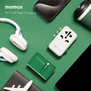 Momax USB-C Cable AC Travel Adaptor Green