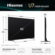 Hisense 85U7N Class U7 Series Mini-LED ULED 4K UHD Smart Television 85inch (2024 Model)