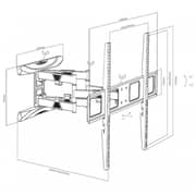 DCU Full Motion TV Wall Mount 50-90inch Black