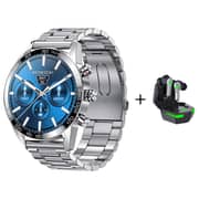 Xcell Elite-1 Smartwatch Stainless Steel + XL-Apollo-5 Bluetooth Headset Black