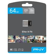 PNY Elite-X Fit Flash Drive USB 3.1 64GB Black P-FDI64GEXFIT-GE