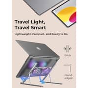 Glassology Foldable Laptop Stand with Built-in Cooling Fan, Portable, Ergonomic & Adjustable Design