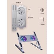 Glassology Foldable Laptop Stand with Built-in Cooling Fan, Portable, Ergonomic & Adjustable Design