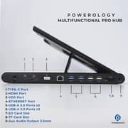 Powerology Multi-Functional Pro Hub Laptop Stand Black