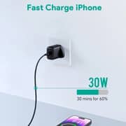 Aukey Portable Wall Charger, 30W USB-C Power Delivery 3.0 with PPS, Compact Design – Black – PA-R1P-BK