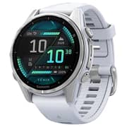 Garmin Fenix 8 AMOLED 43mm Smartwatch Silver With Whitestone Silicone Band Silver With Whitestone Silicone Band 010-02903-00