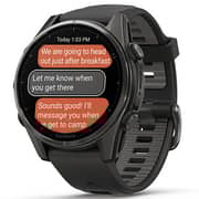 Garmin Fenix 8 AMOLED 43mm Smartwatch Sapphire Carbon Gray DLC Titanium With Black/Pebble Gray Silicone 010-02903-21