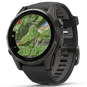 Garmin Fenix 8 AMOLED 43mm Smartwatch Sapphire Carbon Gray DLC Titanium With Black/Pebble Gray Silicone 010-02903-21