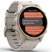 Garmin Fenix 8 AMOLED 43mm Smartwatch Sapphire Soft Gold Stainless Steel With Fog Gray Leather Band Plus Fog Gray/Dark Sandstone Silicone Band 010-02903-40