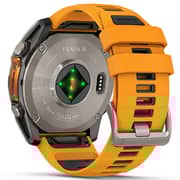 Garmin Fenix 8 AMOLED 51mm Smartwatch Sapphire Titanium With Spark Orange/Graphite Silicone Band