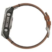 Garmin Fenix 8 AMOLED 51mm Smartwatch Sapphire Bare Titanium Black With Chestnut Leather Band Plus Graphite Silicone Band 010-02905-40