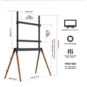 BEETEC Four-Legged Metal Easel TV Floor Stand 32-75 Inch TVs, VESA 600x400mm, Black TF-FS102B
