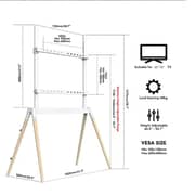 BEETEC Four-Legged Metal Easel TV Floor Stand 32-75 Inch TVs, VESA 600x400mm, White TF-FS102W