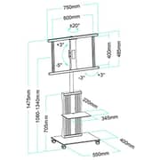 Beetec The Easel Studio TV Trolley Stand Black