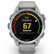 Garmin 010-02753-04 Descent MK3 Smartwatch Stainless Steel With Fog Grey Silicone Band
