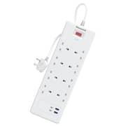 Honeywell HC000054/SRG/1.8M/WH 8 Way Surge Protector Extension Socket
