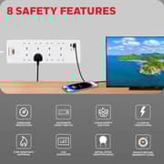Honeywell HC000054/SRG/1.8M/WH 8 Way Surge Protector Extension Socket