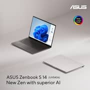 ASUS Zenbook S 14 OLED (2024) AI PC – Intel Core Ultra 7 / 14inch 3K / 1TB SSD / 32GB RAM / Shared Intel Arc Graphics / Windows 11 Home / English & Arabic Keyboard / Zumaia Grey / Middle East Version – [UX5406SA-OLEDU731WG]